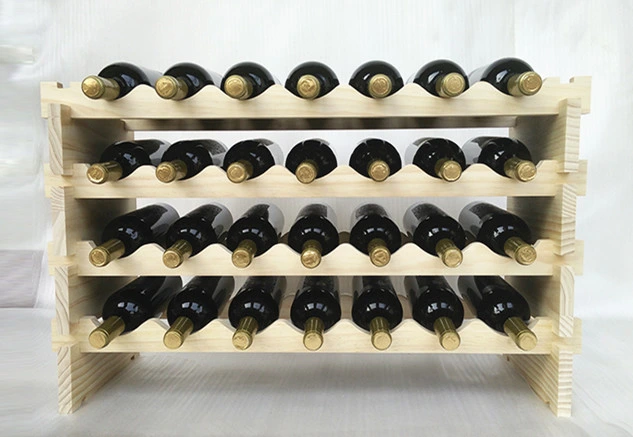 Fine Natural Pine Wood Stackable Wine Racks